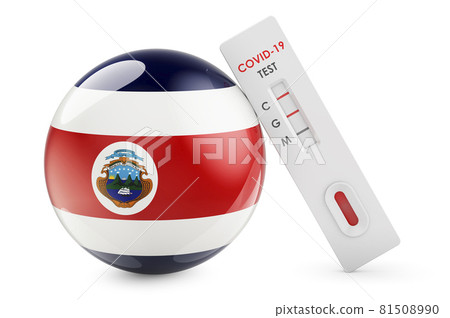 Diagnostic test for coronavirus in Costa Rica. Antibody test COVID-19 with Costa Rican flag, 3D rendering 81508990