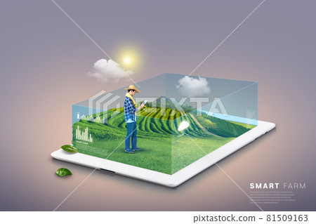 3d rendered graphic of smart farm, agricultural technology 3d rendered graphic of smart farm, agricultural technology 81509163