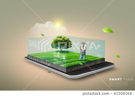 3d rendered graphic of smart farm, agricultural technology 3d rendered graphic of smart farm, agricultural technology 81509168