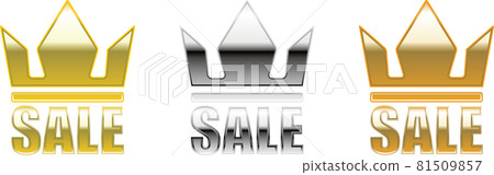 Gold, silver and copper crown icon set for sale no.06 Gold, silver and copper crown icon set for sale no.06 81509857