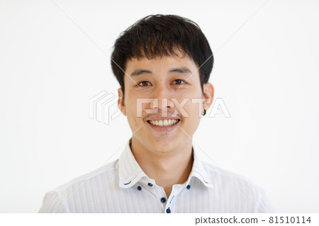 Portrait of young Asian businessman in casual clothing on white background Portrait of young Asian businessman in casual clothing on white background 81510114