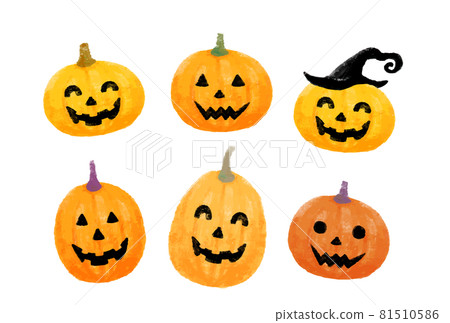 Halloween Jack O Lantern Set - Stock Illustration [81510586] - PIXTA