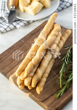 Grissini sticks. Traditional italian bread sticks. 81510641