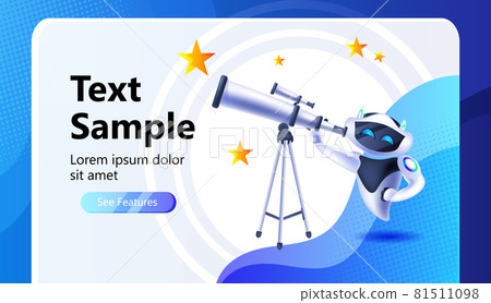 modern robot with telescope space exploration artificial intelligence concept modern robot with telescope space exploration artificial intelligence concept 81511098