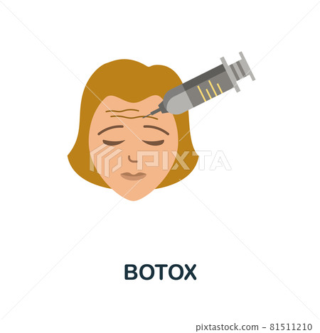 Botox flat icon. Colored sign from plastic surgery collection. Creative Botox icon illustration for web design, infographics and more 81511210