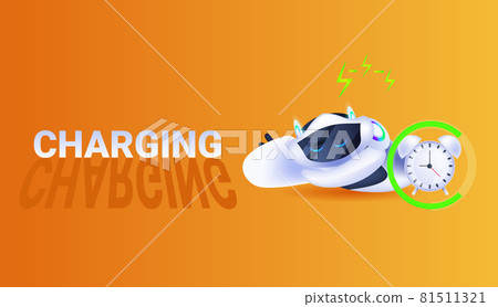 modern robot charging artificial intelligence technology concept full length horizontal 81511321
