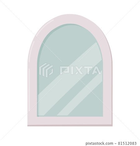 Mirror as Bathroom or Washroom Interior Item Isolated on White Background Vector Illustration 81512083