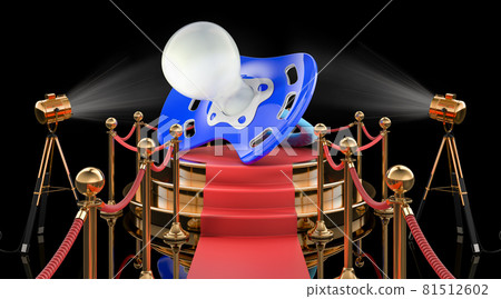 Podium with baby pacifier, 3D rendering Podium with baby pacifier, 3D rendering 81512602