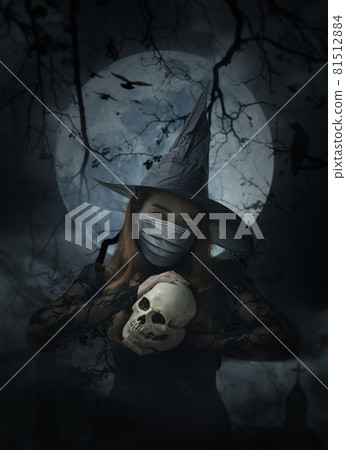 Halloween and coronavirus or covid-19 concept Halloween and coronavirus or covid-19 concept 81512884