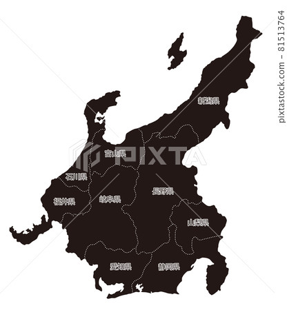 Japan region division _ Chubu _ prefecture name entered _ bk 81513764