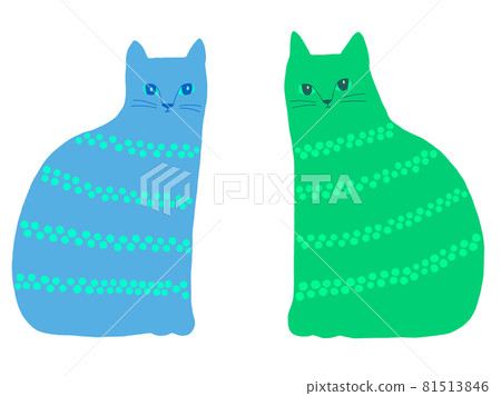 Two cats facing each other 81513846