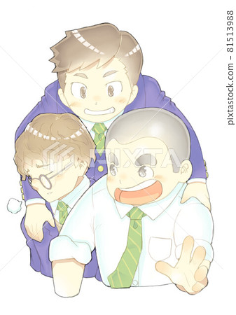 High school boys in a good friend trio 81513988