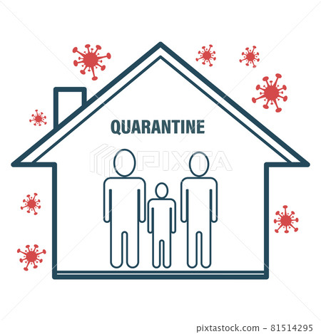 stay at home awareness social distancing campaign, Stop coronavirus or Covid-19 outbreak. family smiling and staying together at home. Stay home stay safe. health and medical vector illustration. 81514295