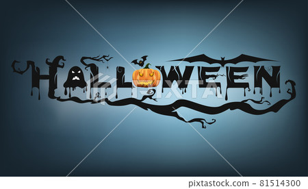 Abstract Happy Halloween Party Text Banner, Template Text for Halloween party. Vector illustration Abstract Happy Halloween Party Text Banner, Template Text for Halloween party. Vector illustration 81514300