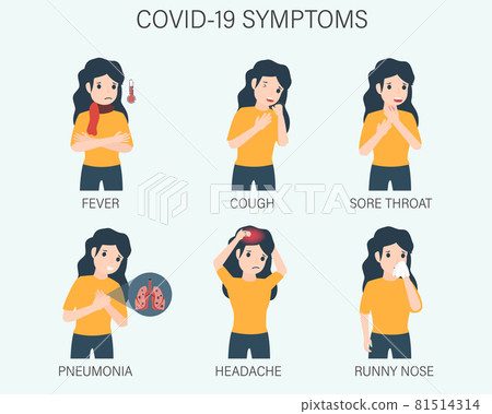 Novel Coronavirus : NCoV infographics elements, human are showing coronavirus symptoms. health and medical. Novel Coronavirus 2019. Pneumonia disease. vector illustration. 81514314