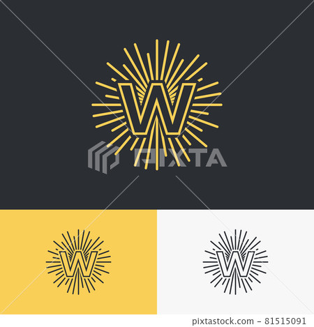 initial letter with sun symbol logo design. minimal vector graphic alphabet template. 81515091