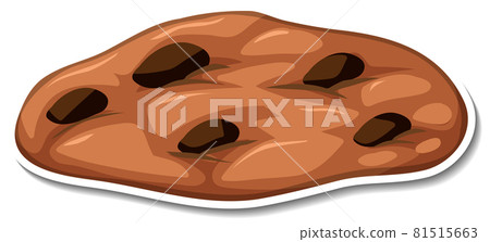 Chocolate chip cookies sticker on white background 81515663