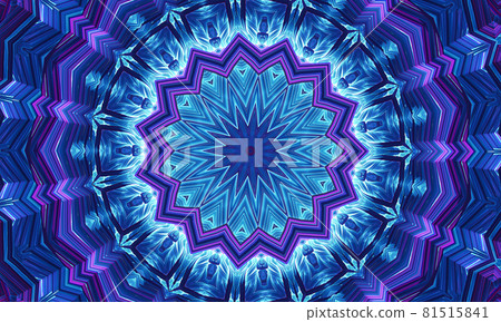 Blue glowing mandala fractal, computer generated abstract background Blue glowing mandala fractal, computer generated abstract background 81515841