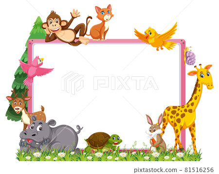 Empty banner with various wild animals Empty banner with various wild animals 81516256