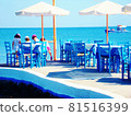 Children staring at the sea innocently from Santorini 81516399