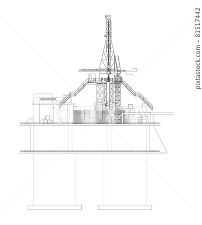 Offshore Oil Rig. Vector rendering of 3d 81517442