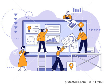 Web app developers. Development team, software website programming. Usability digital design, develop technology content recent vector concept 81517960