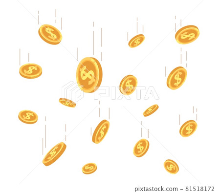 Money coins rain. Golden coin rain, wealth falling from above. Lottery winning, cartoon cash drop. Finance success, banking exact vector concept Money coins rain. Golden coin rain, wealth falling from above. Lottery winning, cartoon cash drop. Finance success, banking exact vector concept 81518172