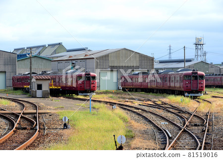 Japanese National Railways type rolling stock detained at Matsuto Factory Japanese National Railways type rolling stock detained at Matsuto Factory 81519016