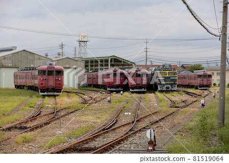 Japanese National Railways type rolling stock detained at Matsuto Factory Japanese National Railways type rolling stock detained at Matsuto Factory 81519064