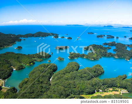 Aerial view of Kujukushima in summer 81519501