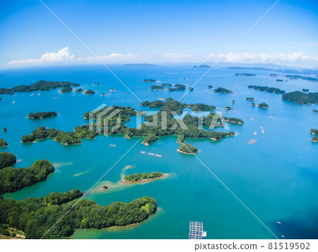 Aerial view of Kujukushima in summer 81519502