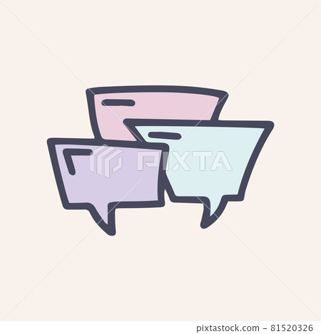 speech bubble color vector doodle simple icon 81520326