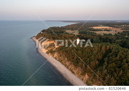 Aerial View of Nakkehoved Lighthouse in North Zealand 81520646