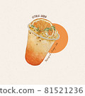 Citrus soda, hand draw sketch watercolor vector. 81521236