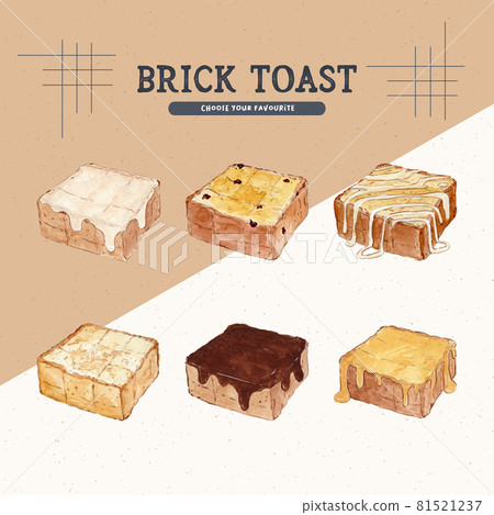 Brick toast, hand draw sketch vector. 81521237