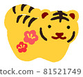 Tiger clay bell illustration with flowers small 81521749
