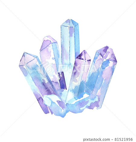 Watercolor crystal cluster Watercolor crystal cluster 81521956