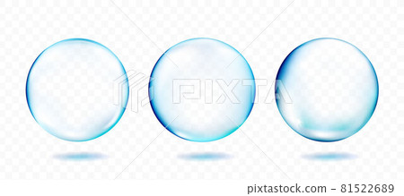 Water bubble model set isolated on transparent background. Vector. Water bubble model set isolated on transparent background. Vector. 81522689