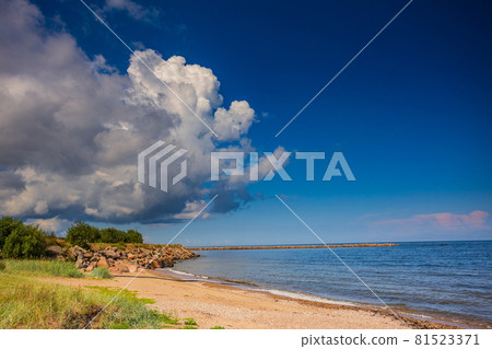 Seascape of the Gulf of Riga, Latvia, Baltic country 81523371