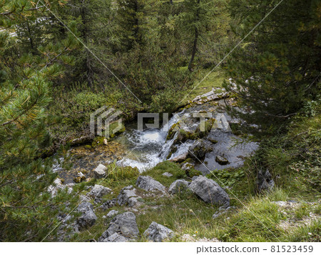 fanes creek dolomites mountains panorama fanes creek dolomites mountains panorama 81523459