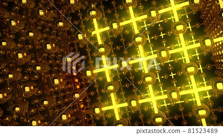 Gold lattice futuristic composition Gold lattice futuristic composition 81523489