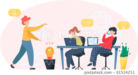 New idea development, successful teamwork, building business concept, businesspeople and light bulb New idea development, successful teamwork, building business concept, businesspeople and light bulb 81524251