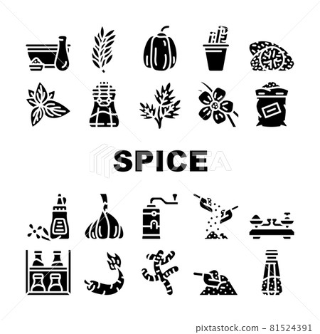 Spice Vegetable Food Collection Icons Set Vector 81524391