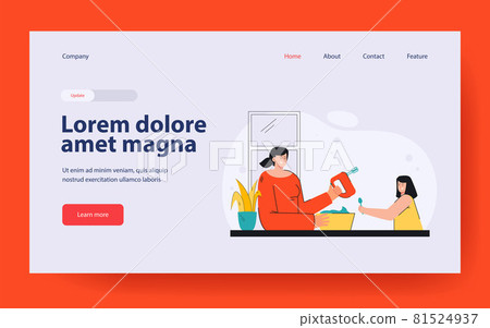 Mother and daughter cooking together 81524937