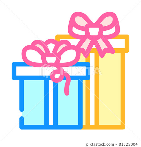 christmas gift boxes color icon vector illustration 81525004