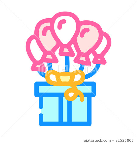 helium balloons gift color icon vector illustration 81525005