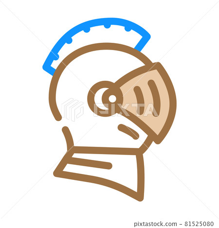 knight helmet suit armour fairy tale color icon vector illustration 81525080