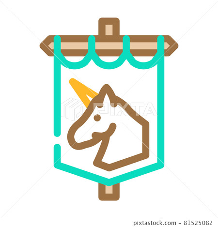 medieval flag fairy tale color icon vector illustration 81525082