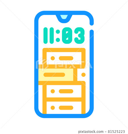 smartphone clock color icon vector illustration 81525223