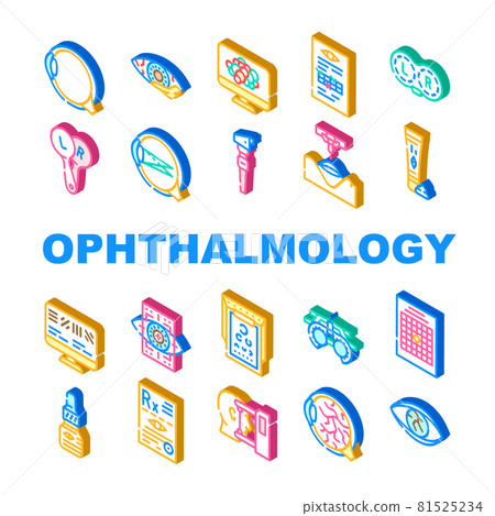 Ophthalmology Eye Disease Treat Icons Set Vector Ophthalmology Eye Disease Treat Icons Set Vector 81525234